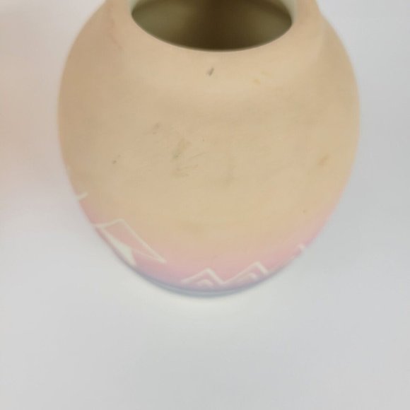 Vtg Native American Pottery Vases Set of Two Signed Sioux Jar Southwestern - Picture 7 of 11